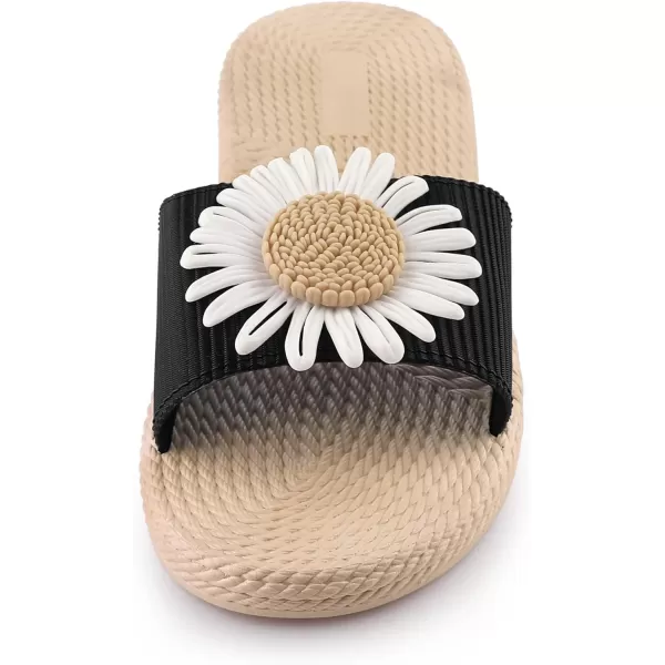 Allegra K Women's Sunflower Strappy Waterproof Beach Sandals Slip on Slides