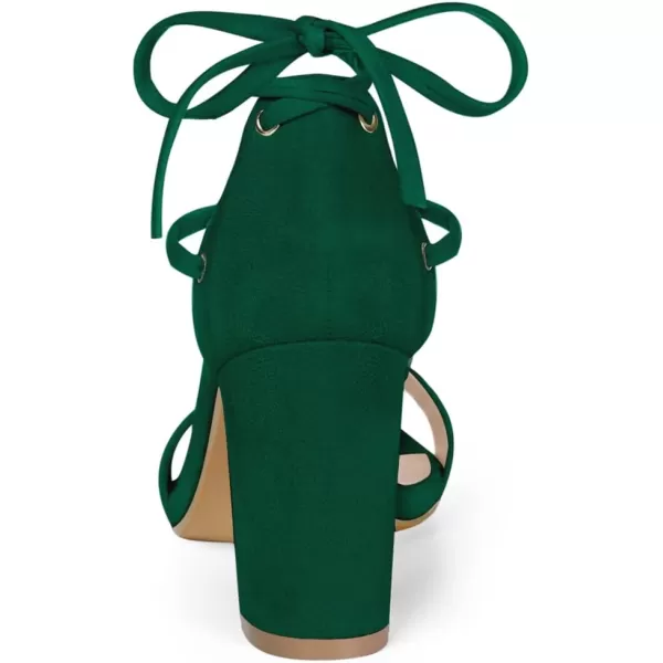 Allegra K Women's Tie Up Strappy Heels Chunky High Heels Sandal