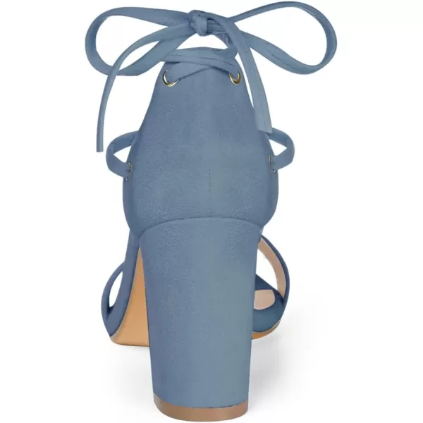 Allegra K Women's Tie Up Strappy Heels Chunky High Heels Sandal