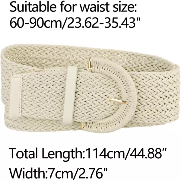 Allegra K Womens Wide Woven Waist Belts Braided Belts for Dress Chunky Buckle