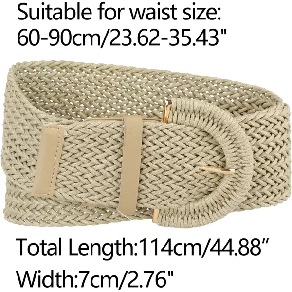 Allegra K Womens Wide Woven Waist Belts Braided Belts for Dress Chunky Buckle