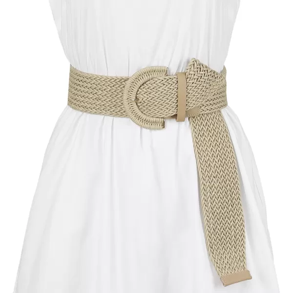 Allegra K Womens Wide Woven Waist Belts Braided Belts for Dress Chunky Buckle