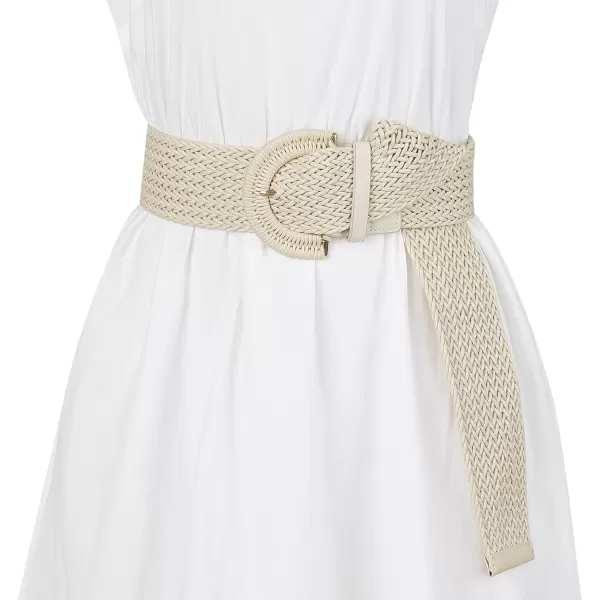 Allegra K Womens Wide Woven Waist Belts Braided Belts for Dress Chunky Buckle