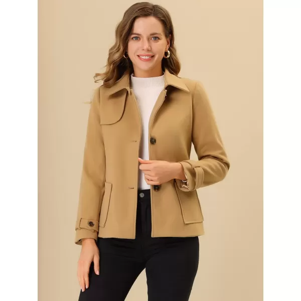 Allegra K Women's Winter Outerwear Single Breasted Belted Pea Coat