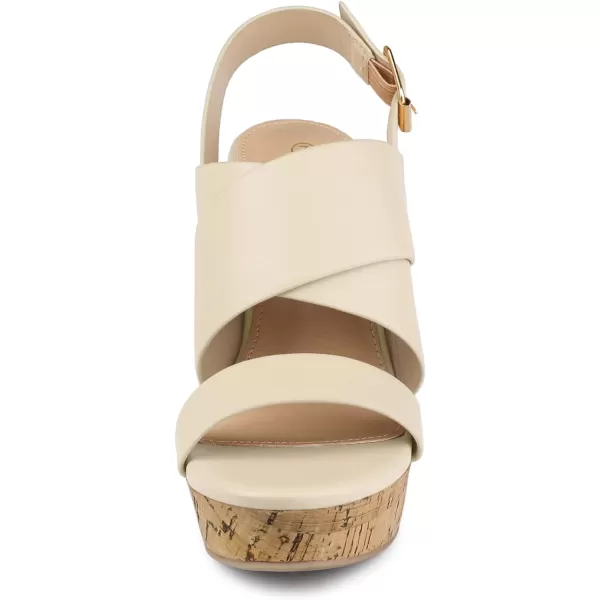 Allegra K Women's Wood Wedges Platform Wedge Sandals