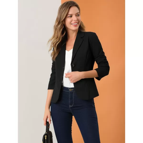 Allegra K Women's Work Office Lapel Collar Stretch Jacket Suit Blazer