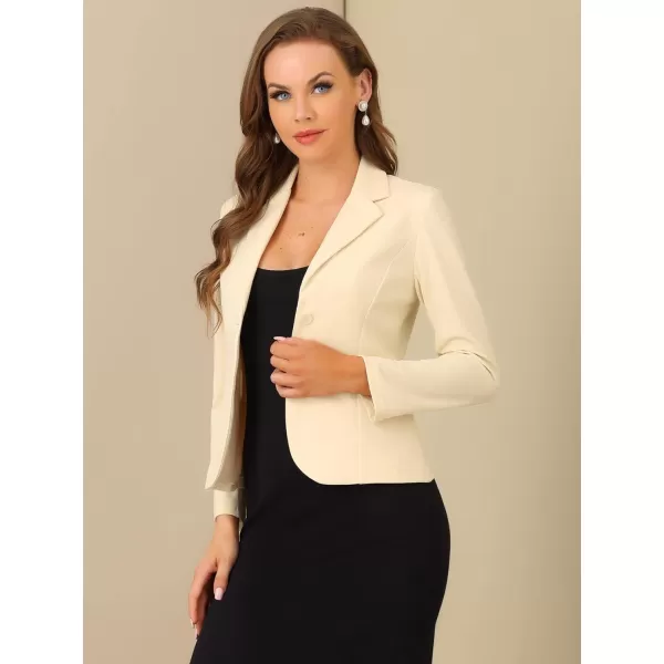 Allegra K Women's Work Office Lapel Collar Stretch Jacket Suit Blazer