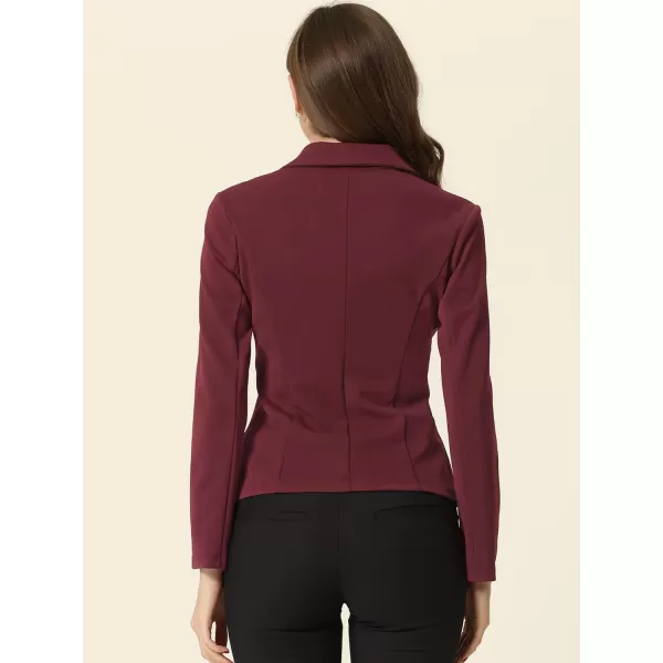 Allegra K Women's Work Office Lapel Collar Stretch Jacket Suit Blazer