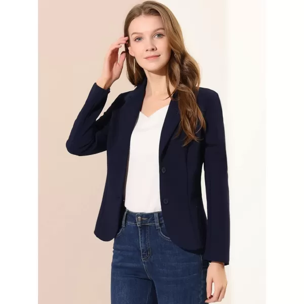 Allegra K Women's Work Office Lapel Collar Stretch Jacket Suit Blazer