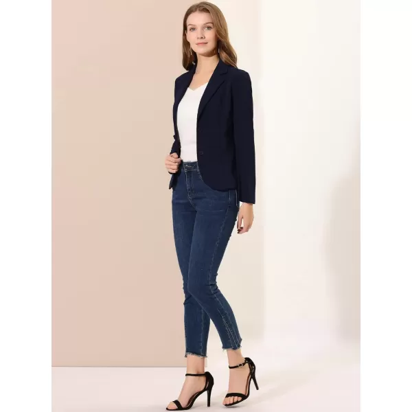 Allegra K Women's Work Office Lapel Collar Stretch Jacket Suit Blazer