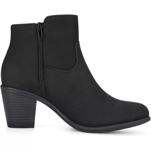 Allegra K Women's's Low Chunky Heel Side Zipper Ankle Booties