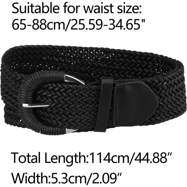 Allegra K Woven Waist Belts Wide Braided Belts for Women Dress Metal Buckle