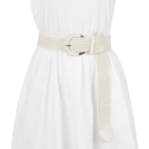 Allegra K Woven Waist Belts Wide Braided Belts for Women Dress Metal Buckle