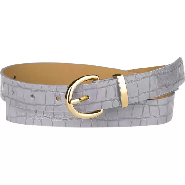 Allegra K Alligator Embossed Belts Leather Waist Alloy Pin Buckle Belt for Women