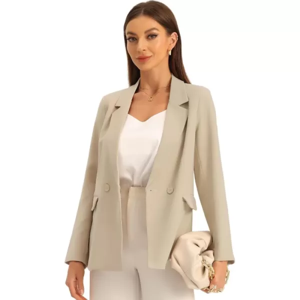 Allegra K Double Breasted Work Office Blazer for Women Long Sleeve Blazers Suit Jacket with Pocket