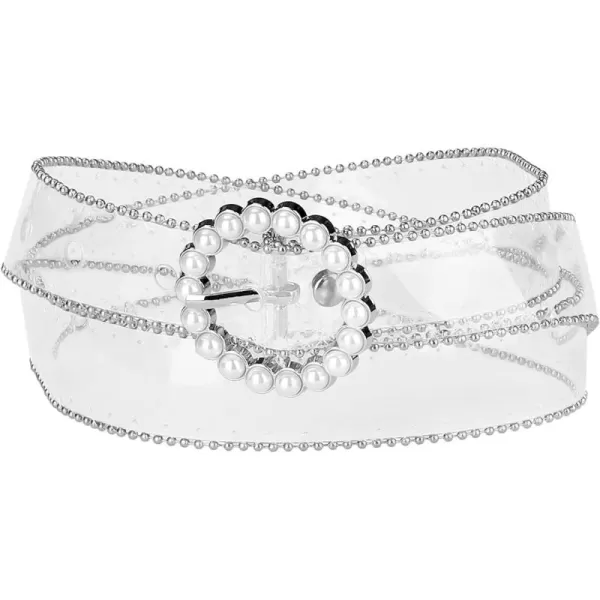 Allegra K Stylish Womens Clear Waist Belts for Dresses Transparent Belts Pin Buckle