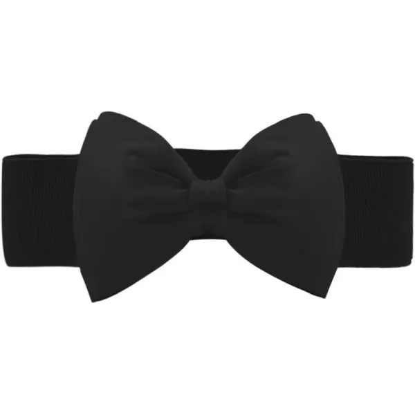 Allegra K Women Elastic Belt Wide Stretchy Cute Bowknot Wedding