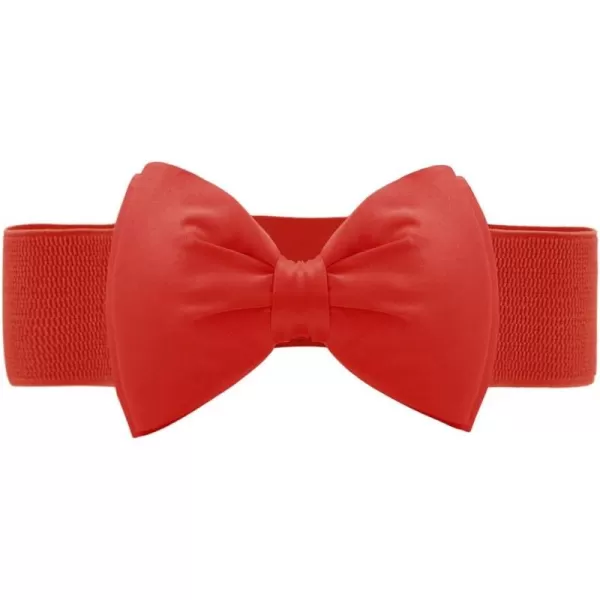 Allegra K Women Elastic Belt Wide Stretchy Cute Bowknot Wedding