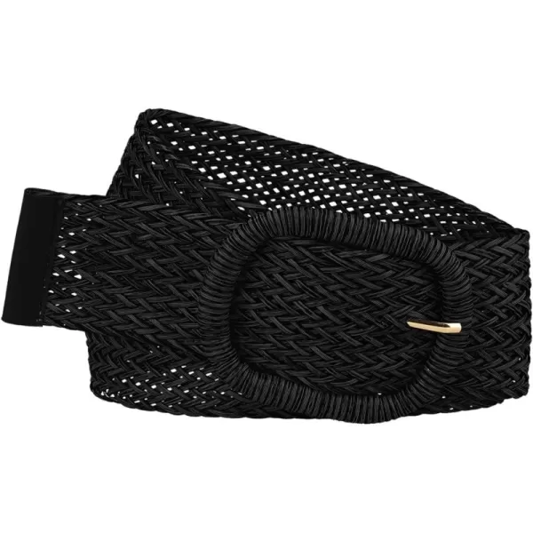 Allegra K Women Wide Waist Belts Braided Woven Belts for Dress Chunky Buckle