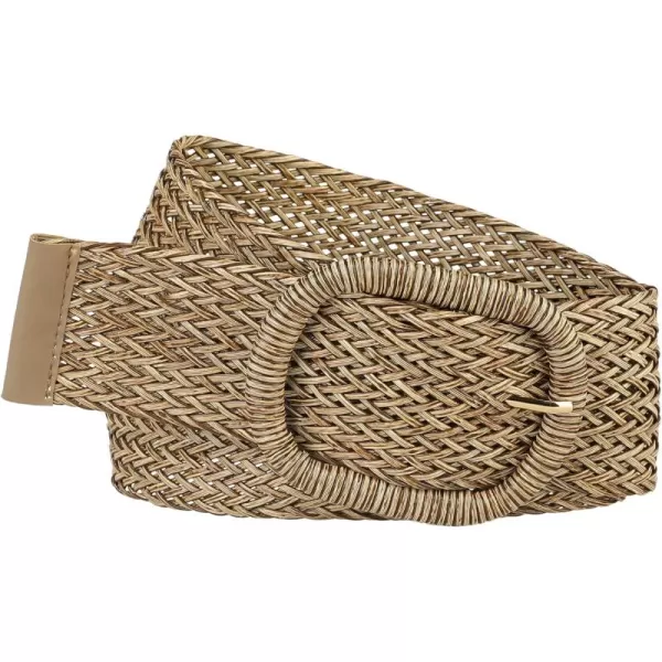 Allegra K Women Wide Waist Belts Braided Woven Belts for Dress Chunky Buckle