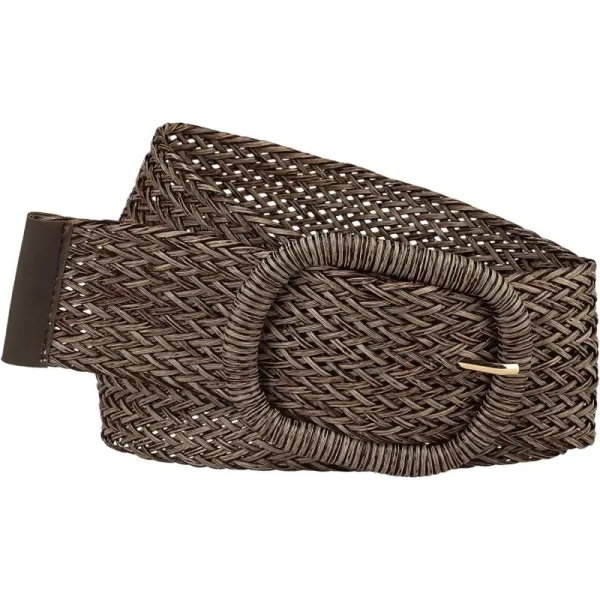 Allegra K Women Wide Waist Belts Braided Woven Belts for Dress Chunky Buckle