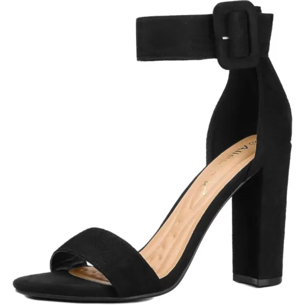 Allegra K Women's Ankle Strap Block High Heel Sandals