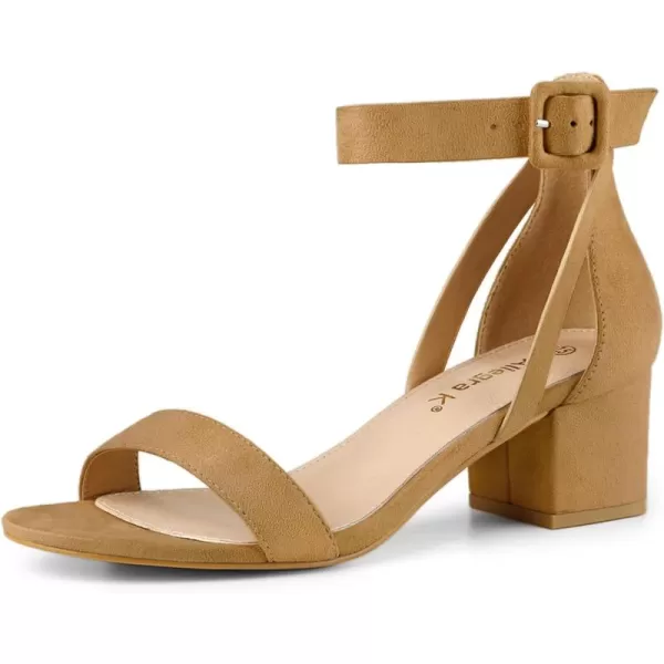 Allegra K Women's Ankle Strap Block Low Heel Sandal