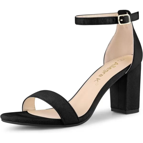 Allegra K Women's Buckle Ankle Strap High Chunky Heels Sandals