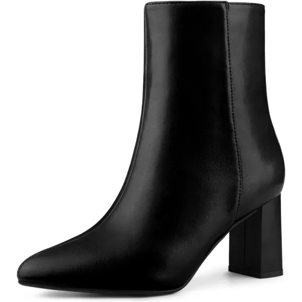 Allegra K Women's Chunky Heels Pointed Toe Heels Ankle Boots