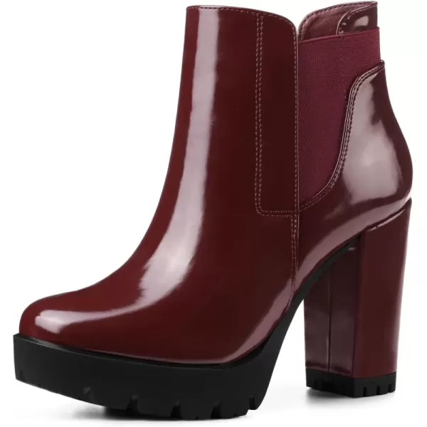 Allegra K Women's Chunky High Heel Platform Zipper Chelsea Boots