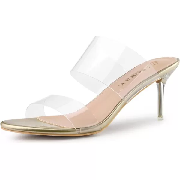 Allegra K Women's Clear Slide Stiletto Heel Clear Sandals