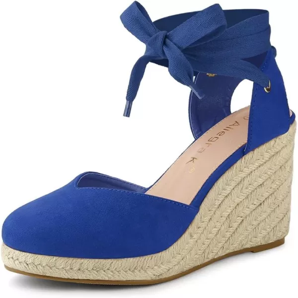 Allegra K Women's Closed Toe Espadrilles Wedges Tie Up Wedge Sandals