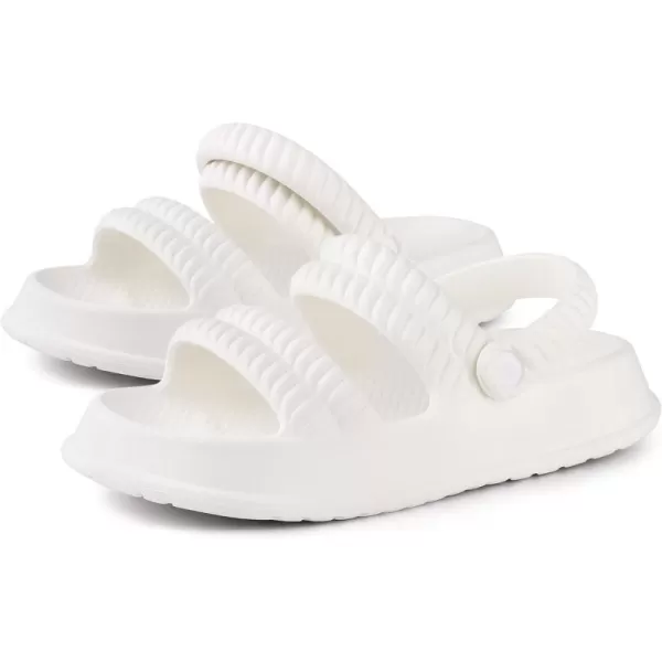 Allegra K Women's Cloud Slides Sandals Pillow Two-Way Wear Shower Slingback Flat Sandals