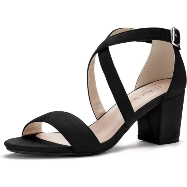 Allegra K Women's Crisscross Ankle Strap Block Heel Sandals