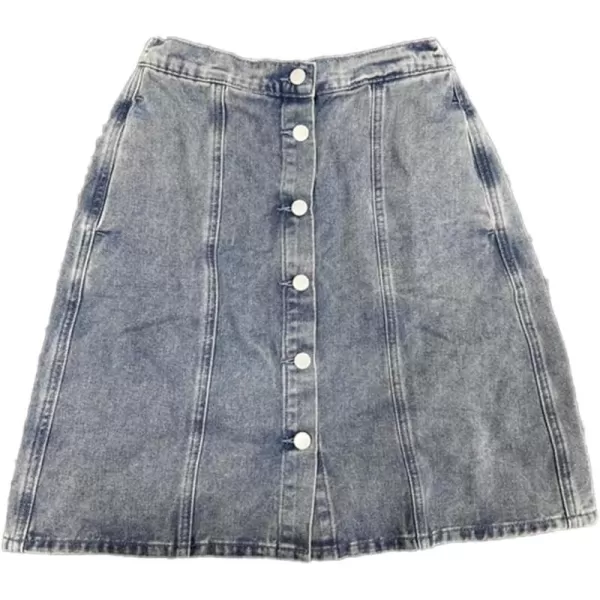 Allegra K Women's Denim Skirts Summer A-Line Short Button Down Jean Skirt