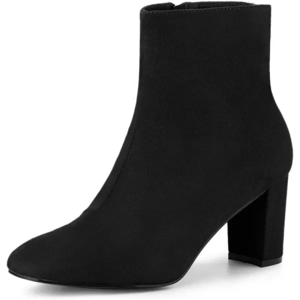 Allegra K Women's Dress Side Zip Chunky Heel Ankle Boots