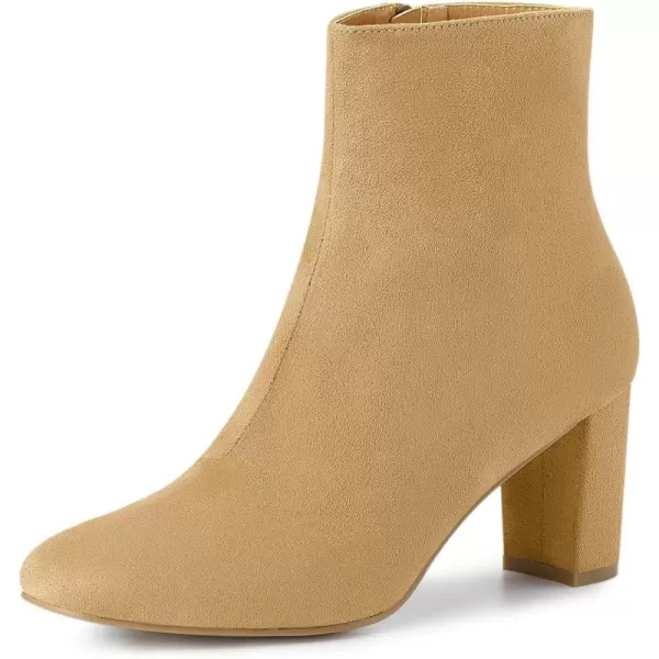 Allegra K Women's Dress Side Zip Chunky Heel Ankle Boots