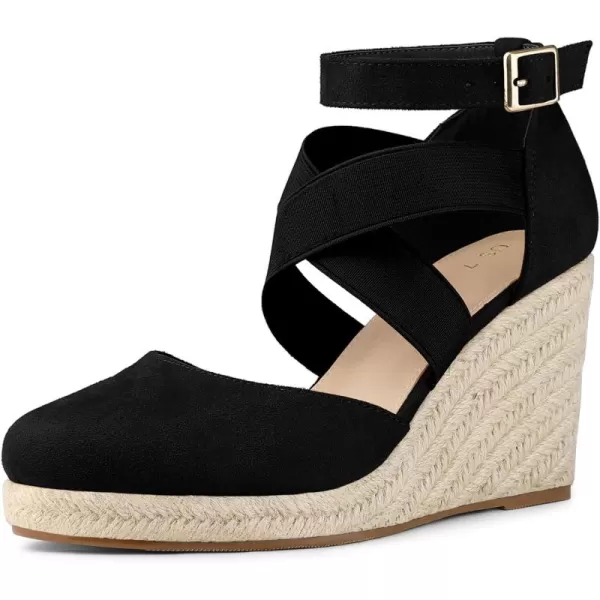 Allegra K Women's Espadrille Platform Closed Toe Wedges Heel Sandal