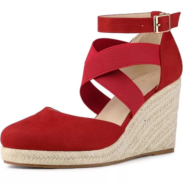 Allegra K Women's Espadrille Platform Closed Toe Wedges Heel Sandal