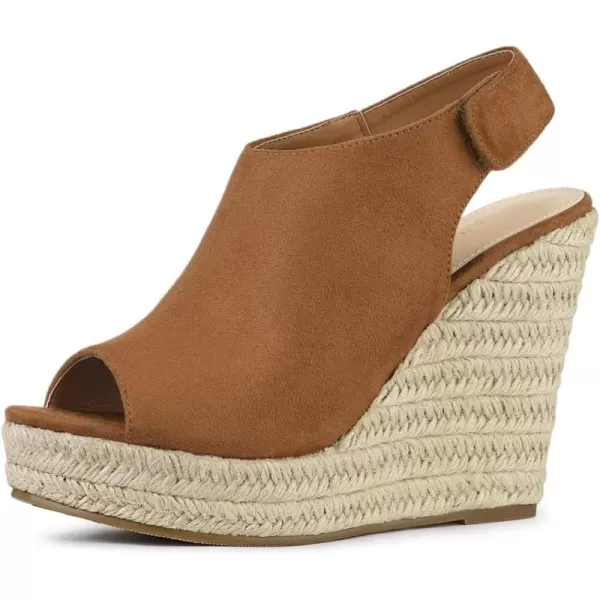 Allegra K Women's Espadrille Platform Heeled Wedges Sandals