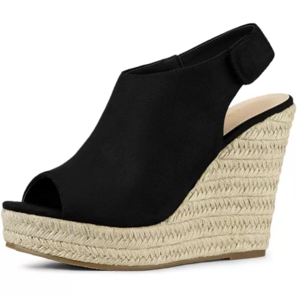 Allegra K Women's Espadrille Platform Heeled Wedges Sandals