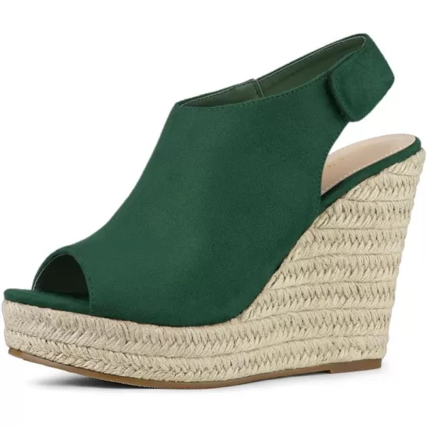 Allegra K Women's Espadrille Platform Heeled Wedges Sandals