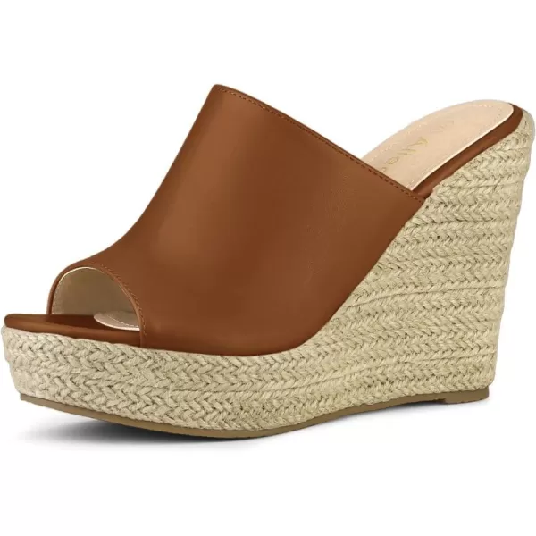 Allegra K Women's Espadrille Wedge Platform Mules