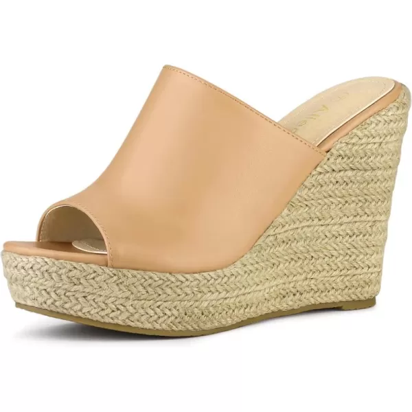 Allegra K Women's Espadrille Wedge Platform Mules