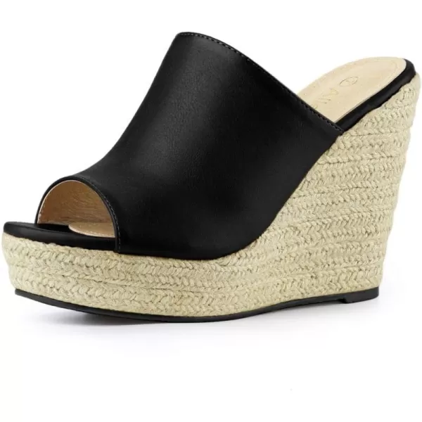 Allegra K Women's Espadrille Wedge Platform Mules