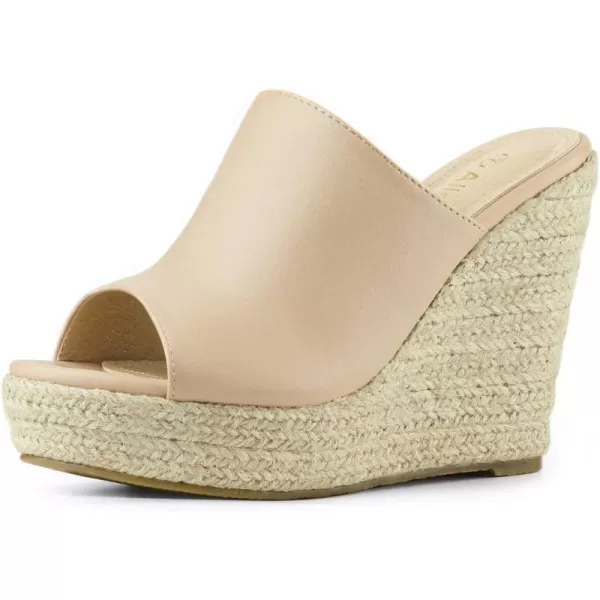 Allegra K Women's Espadrille Wedge Platform Mules