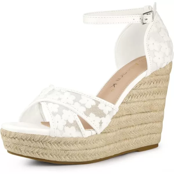 Allegra K Women's Espadrilles Lace Wedges Wedge Sandals