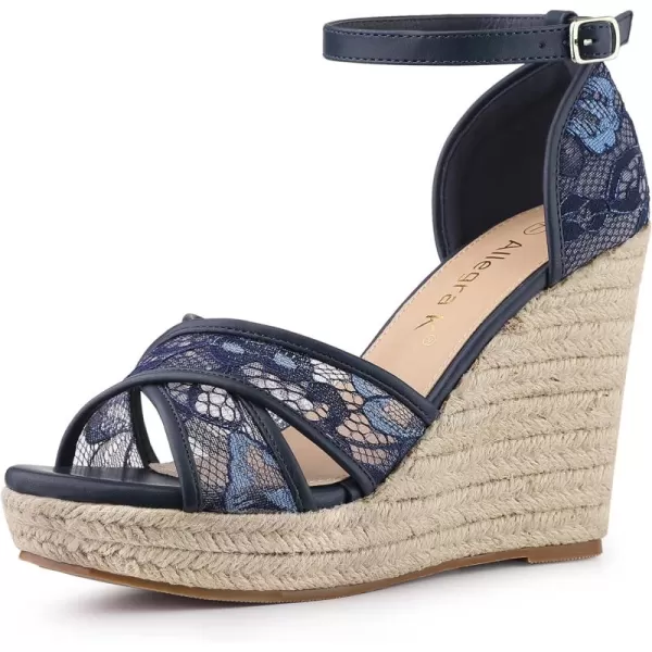 Allegra K Women's Espadrilles Lace Wedges Wedge Sandals