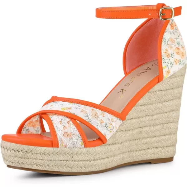 Allegra K Women's Espadrilles Lace Wedges Wedge Sandals