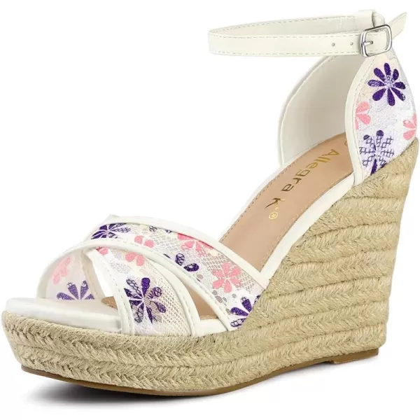 Allegra K Women's Espadrilles Lace Wedges Wedge Sandals